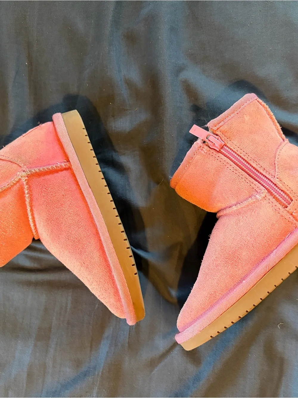 Koolaburra Kids Coral Pink Suede Pull-On Winter Boots